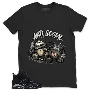 Graphic Tee Anti Social Shirt - to Matching Air Jordan 6 Cap and Gown | Zadago