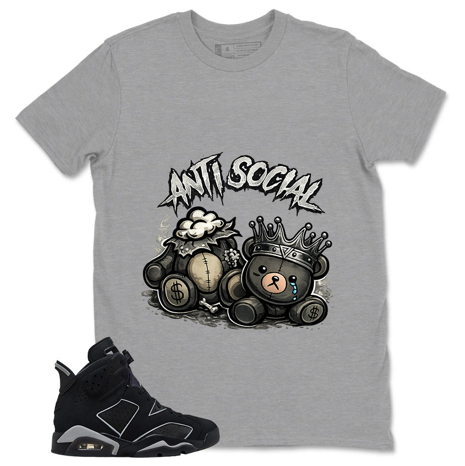 Graphic Tee Anti Social Shirt - to Matching Air Jordan 6 Cap and Gown | Zadago