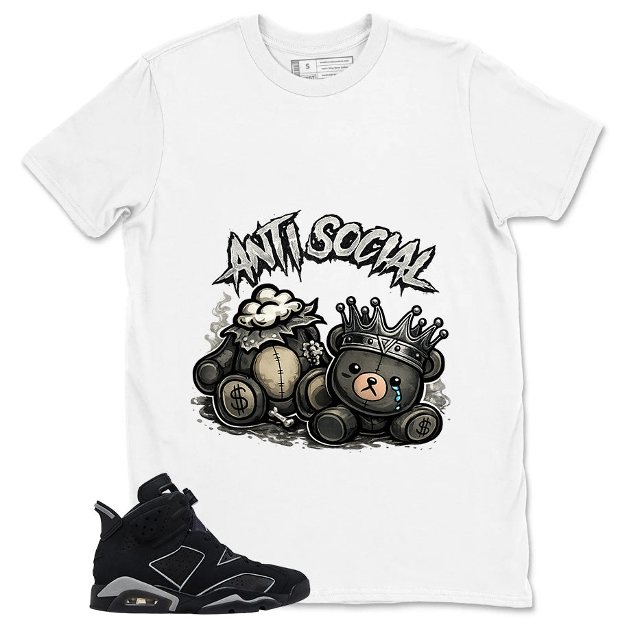 Graphic Tee Anti Social Shirt - to Matching Air Jordan 6 Cap and Gown | Zadago