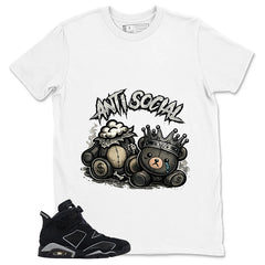 Graphic Tee Anti Social Shirt - to Matching Air Jordan 6 Cap and Gown | Zadago