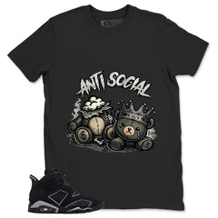 Graphic Tee Anti Social Shirt - to Matching Air Jordan 6 Cap and Gown | Zadago