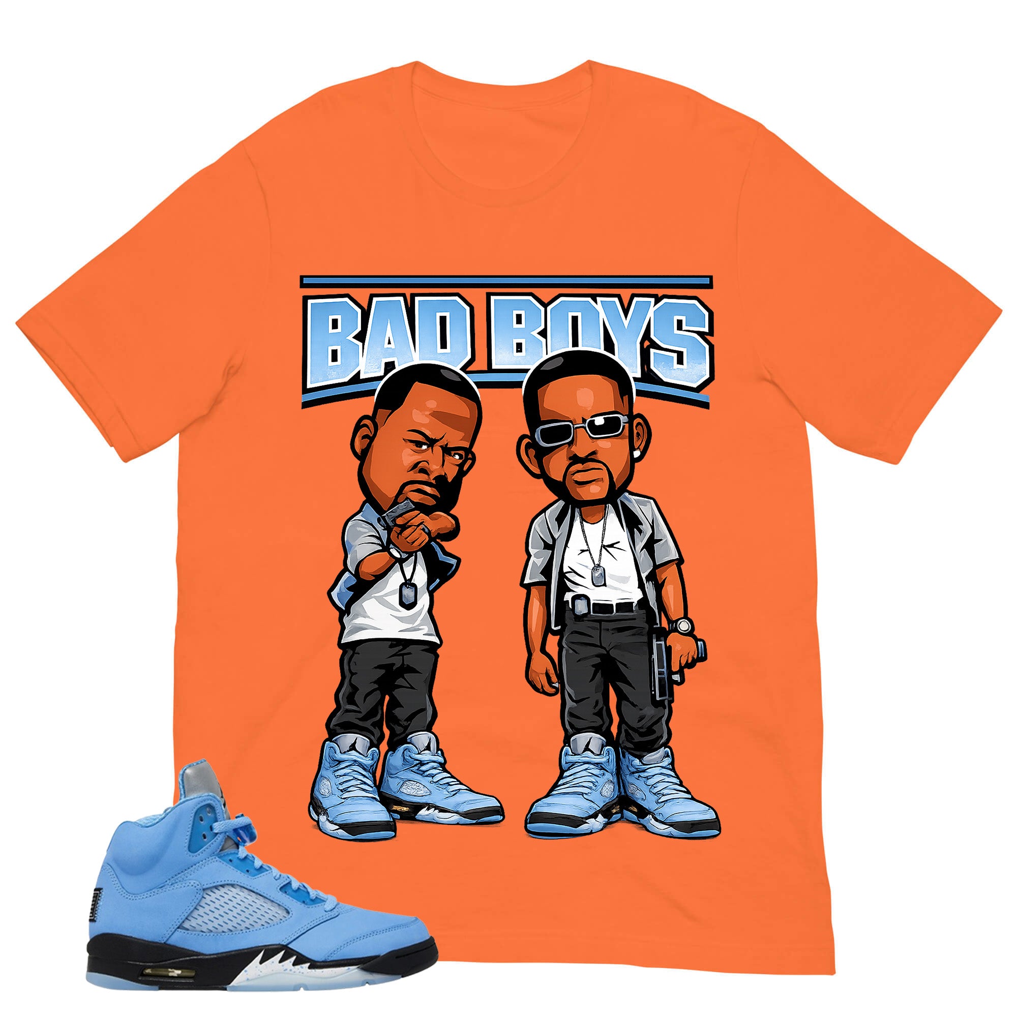 Graphic Tee Bad Boys Shirt - to Matching Air Jordan 5 UNC | Zadago