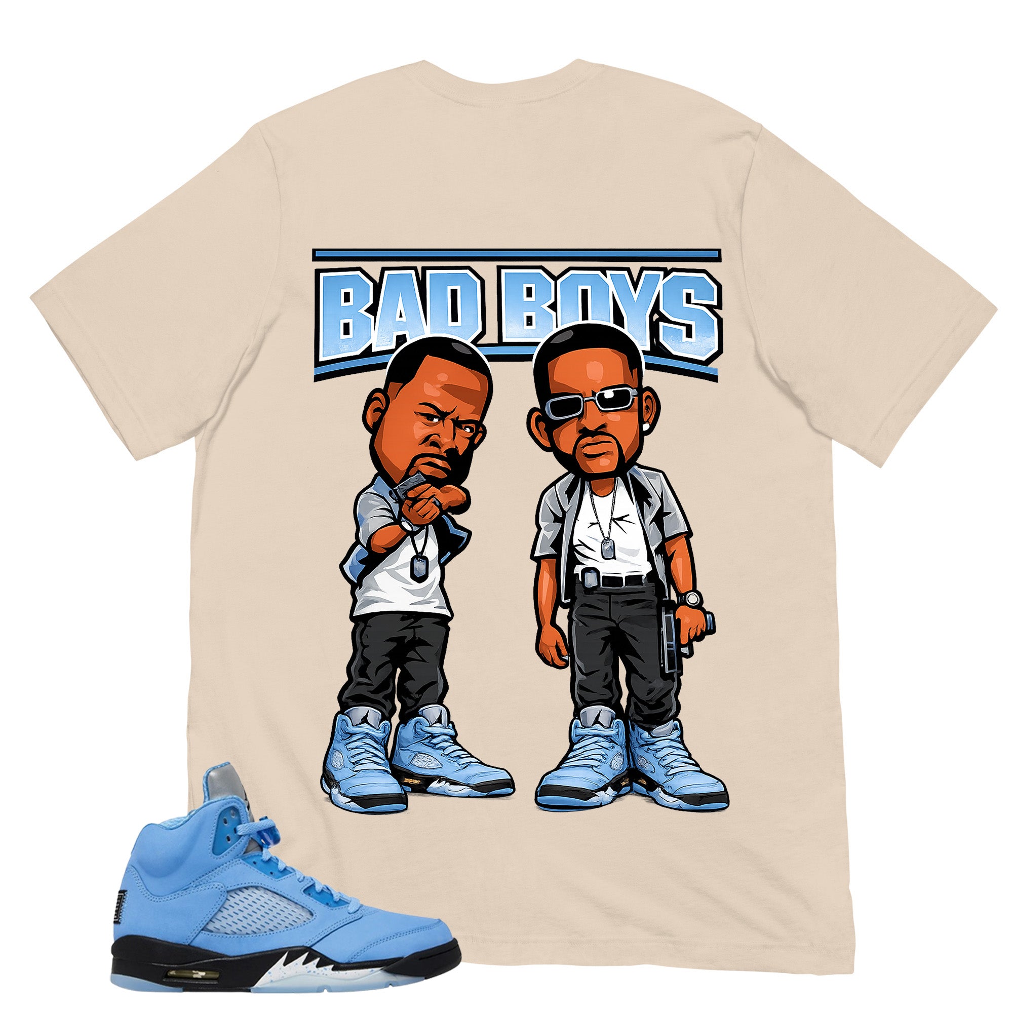 Graphic Tee Bad Boys Shirt - to Matching Air Jordan 5 UNC | Zadago