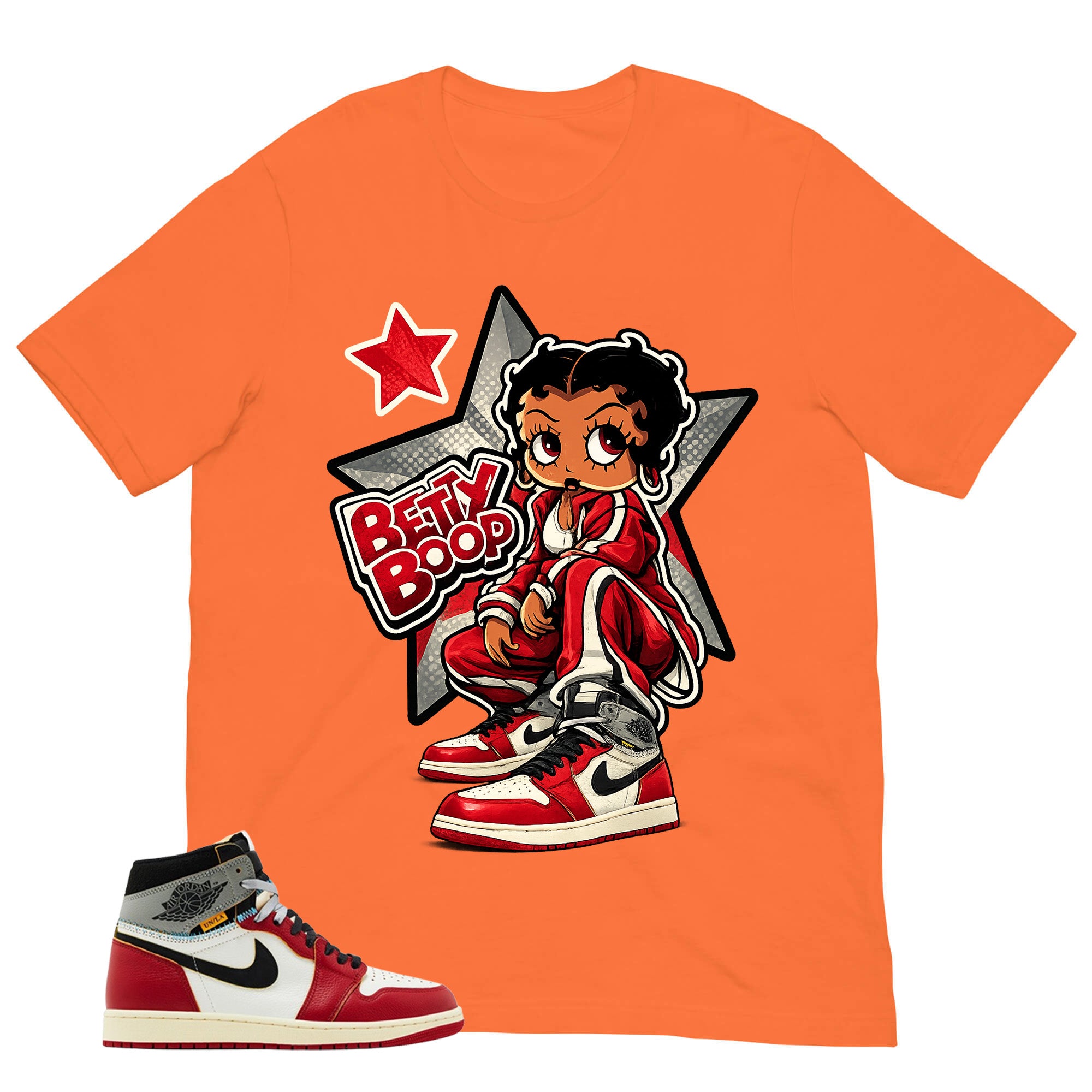 Graphic Tee Betty Boop | Matching Jordan 1 Union LA Chicago Shadow | Zadago