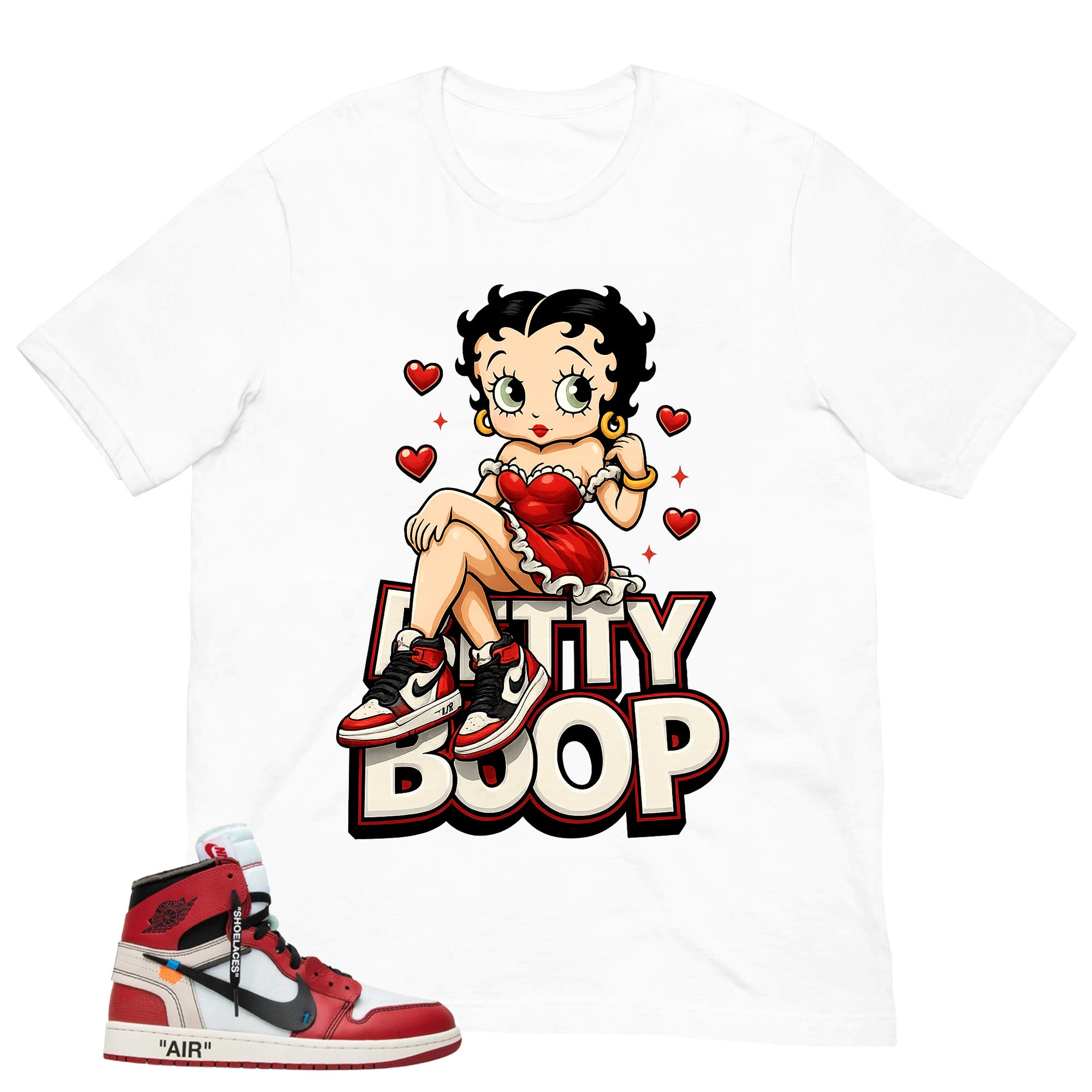 Graphic Tee Betty Boop | Matching  Off-White x Air Jordan 1 Chicago | Zadago