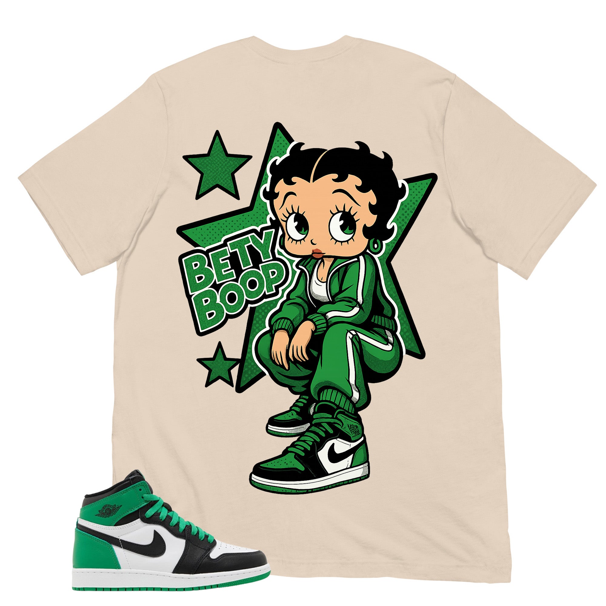 Graphic Tee Betty Boop Shirt - to Matching Air Jordan 1 Lucky Green | Zadago