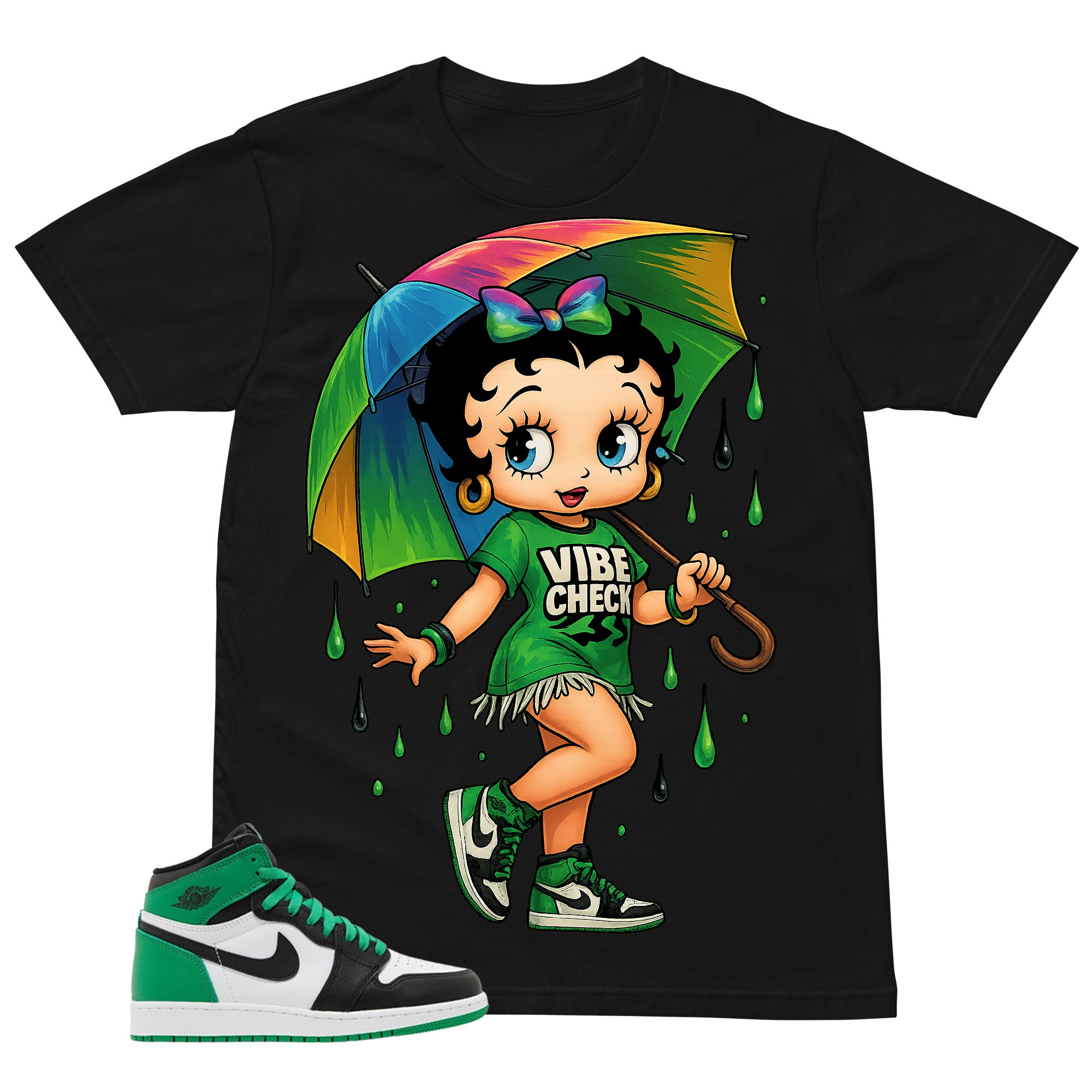 Graphic Tee Betty Girl Vibe Shirt - to Matching Air Jordan 1 Lucky Green | Zadago