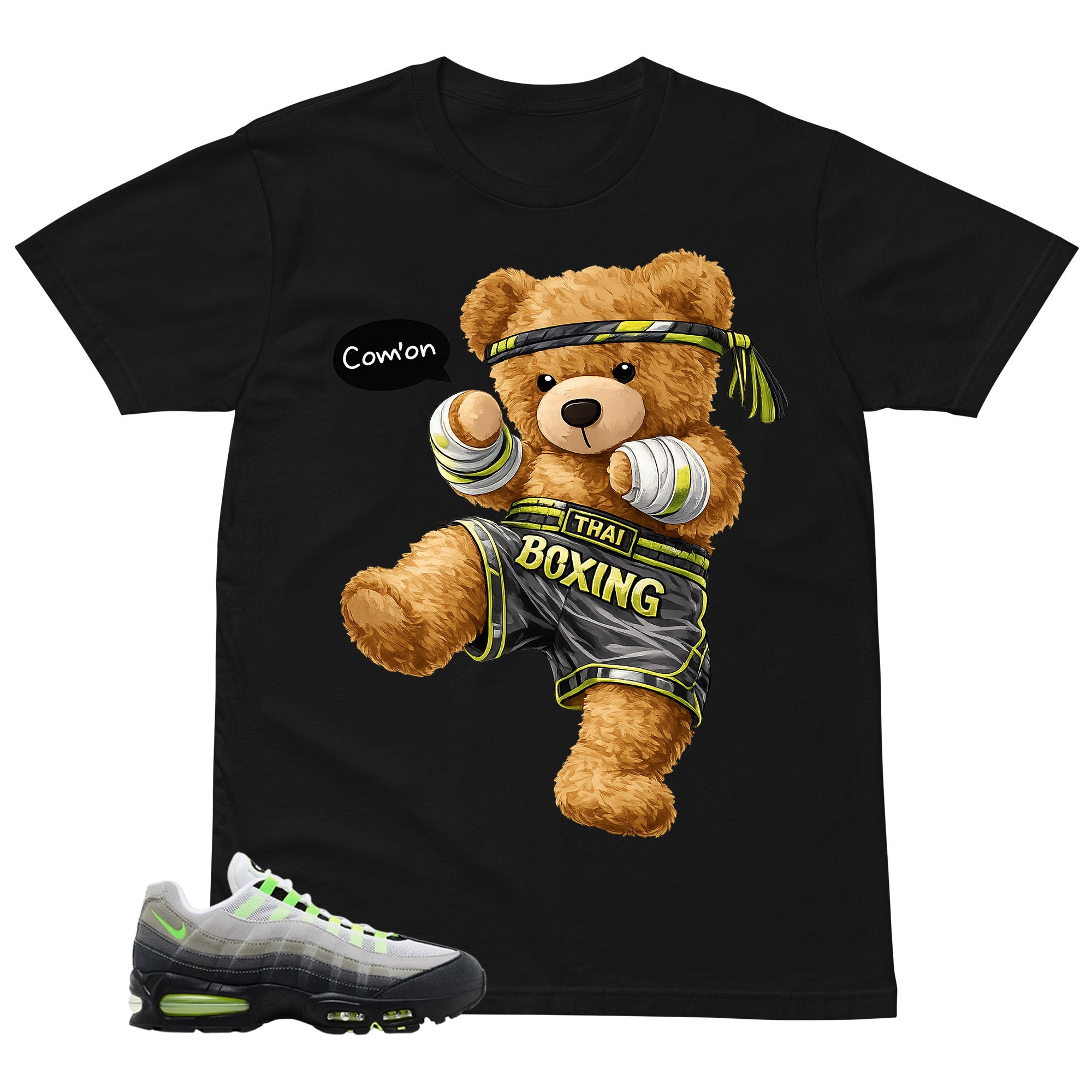 Graphic Tee Boxing Bear Shirt - to Matching  Air Max 95 Neon | Zadago