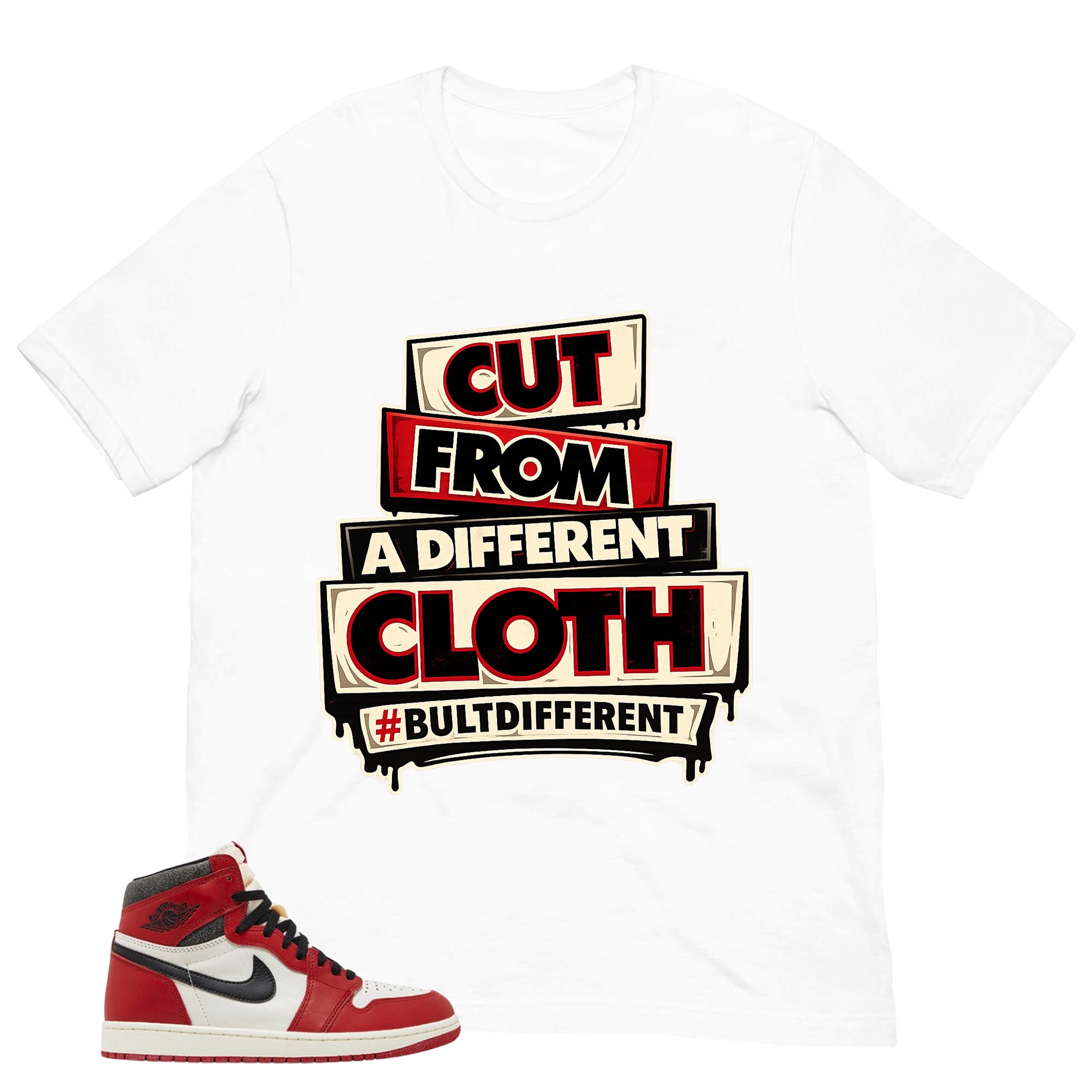 Graphic Tee Built Different Shirt - to Matching Air Jordan 1 Chicago Lost & Found | Zadago