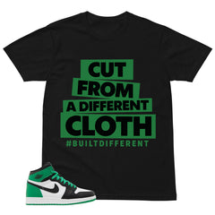 Graphic Tee Built Different Shirt - to Matching Air Jordan 1 Lucky Green | Zadago