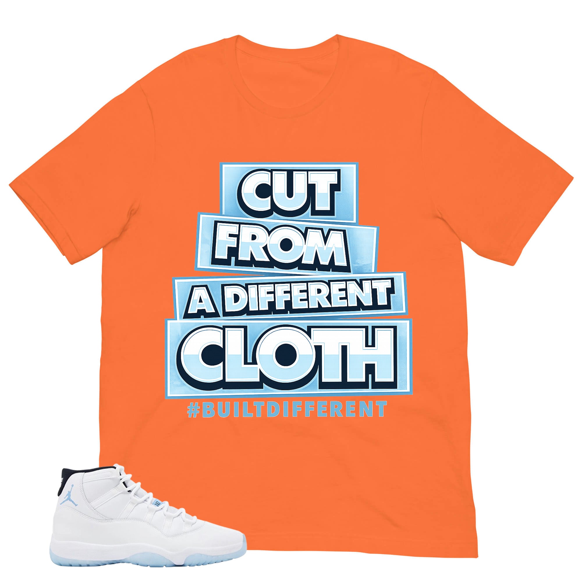 Graphic Tee Built Different Shirt - to Matching Air Jordan 11 Legend Blue | Zadago