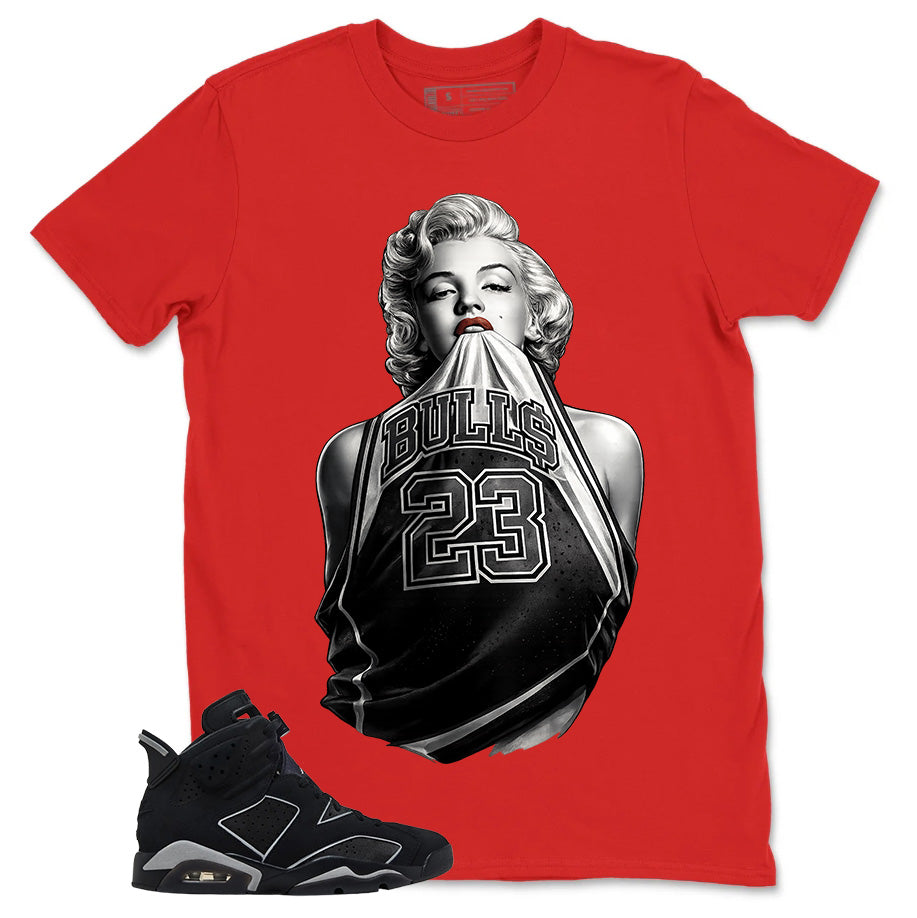 Graphic Tee Bull 23 Marilyn Shirt - to Matching Air Jordan 6 Cap and Gown | Zadago