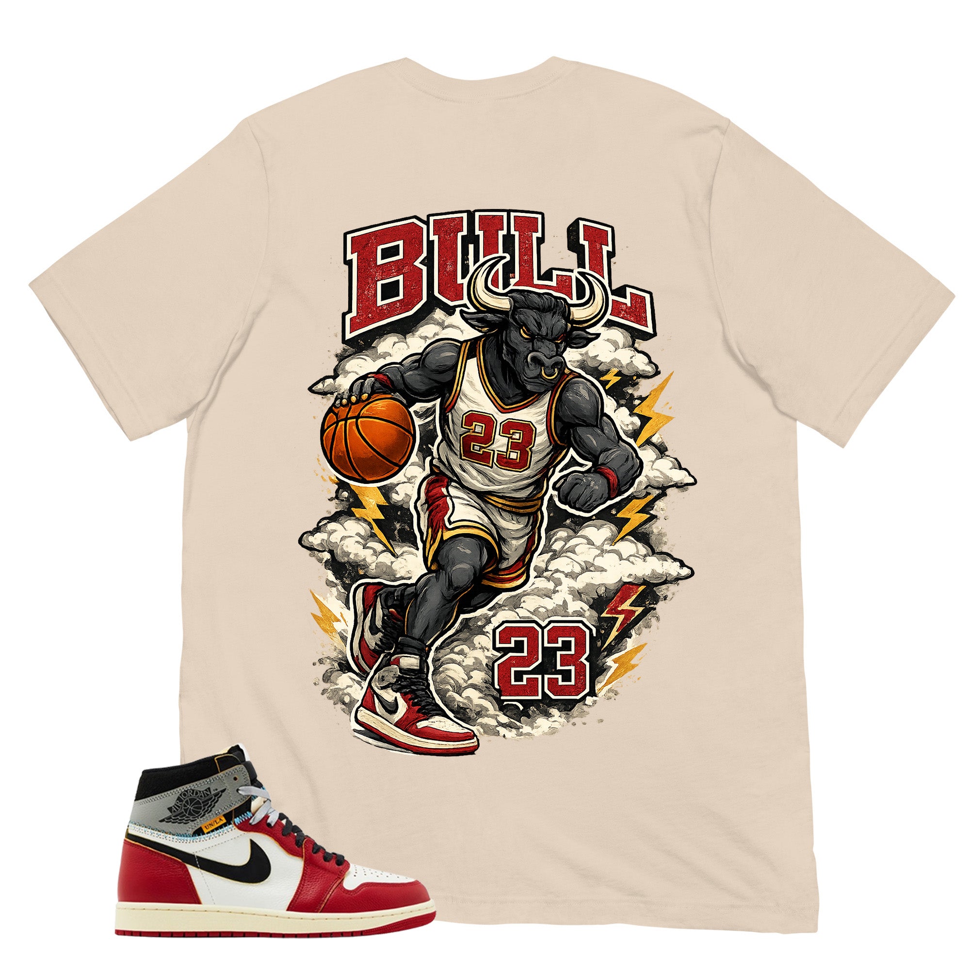 Graphic Tee Bull 23 | Matching Jordan 1 Union LA Chicago Shadow | Zadago