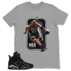 Graphic Tee Bull 23 MJ Shirt - to Matching Air Jordan 6 Cap and Gown | Zadago
