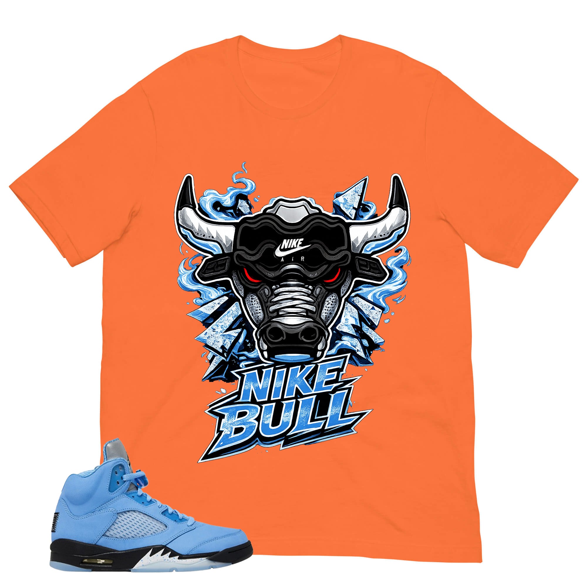 Graphic Tee Bull Shirt - to Matching Air Jordan 5 UNC | Zadago