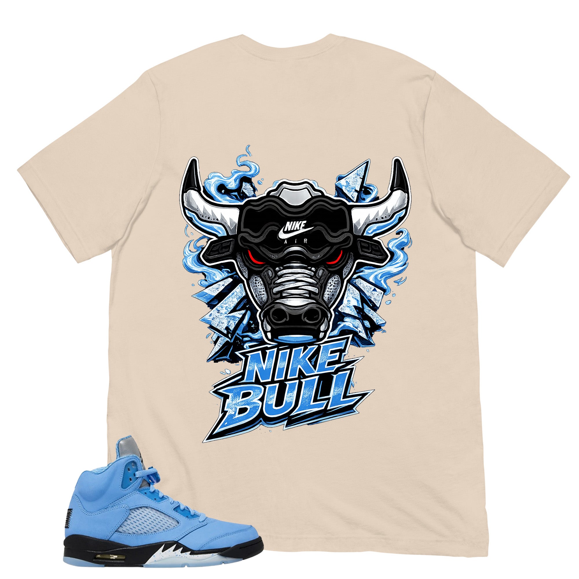 Graphic Tee Bull Shirt - to Matching Air Jordan 5 UNC | Zadago