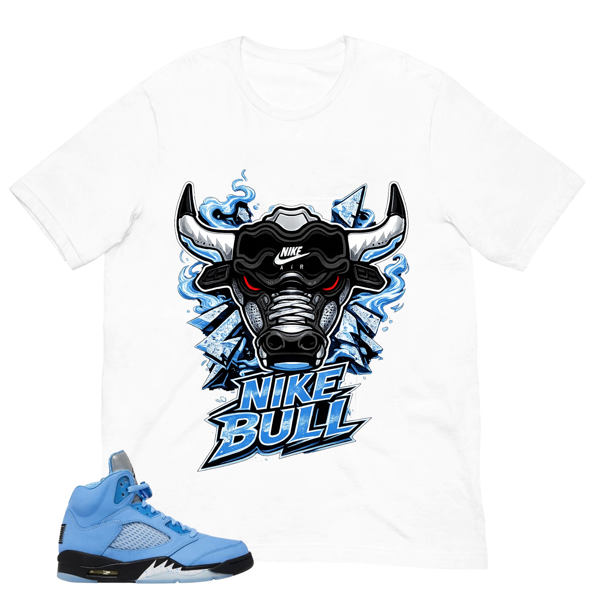 Graphic Tee Bull Shirt - to Matching Air Jordan 5 UNC | Zadago