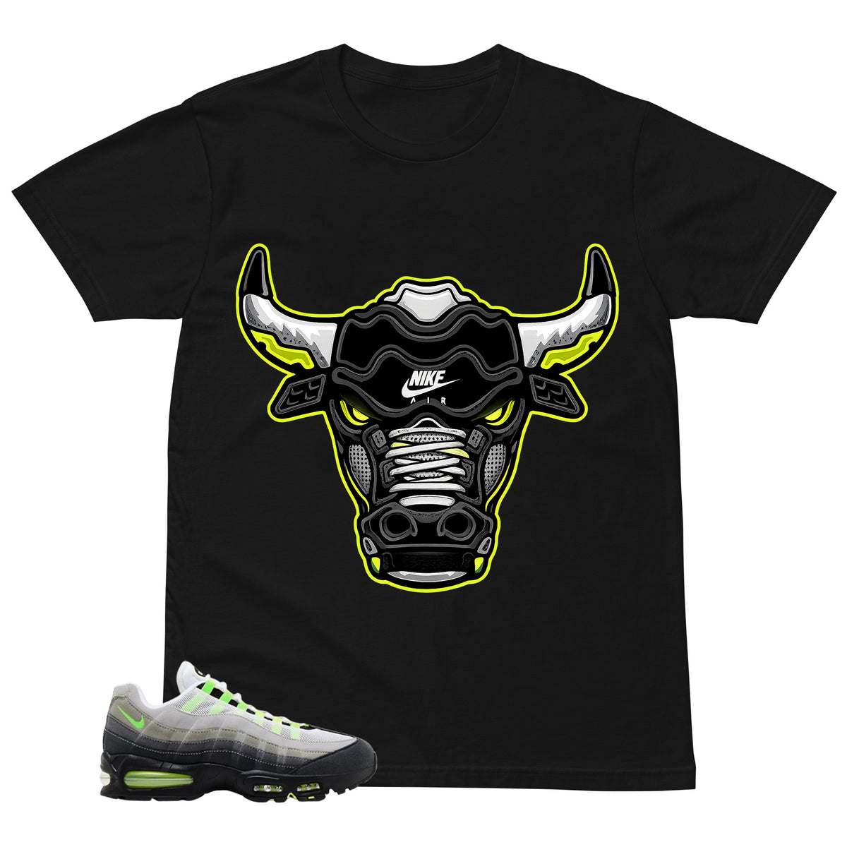 Graphic Tee Bull Head Shirt - to Matching  Air Max 95 Neon | Zadago