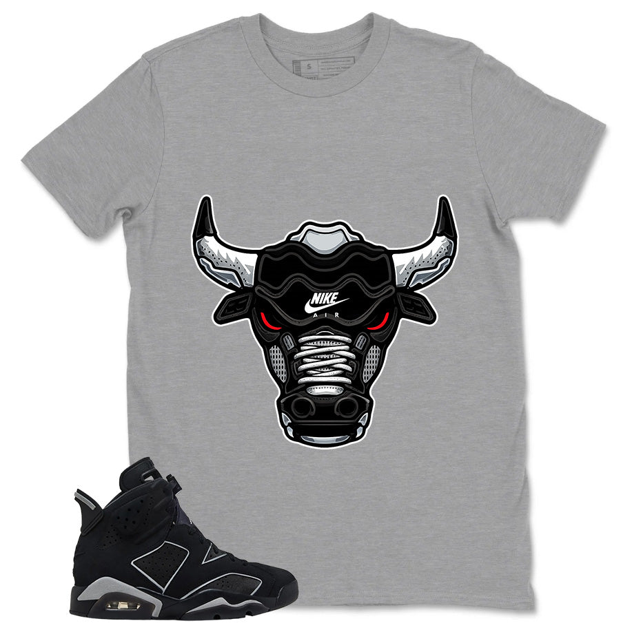 Graphic Tee Bull Head Sneaker Shirt - to Matching Air Jordan 6 Cap and Gown | Zadago