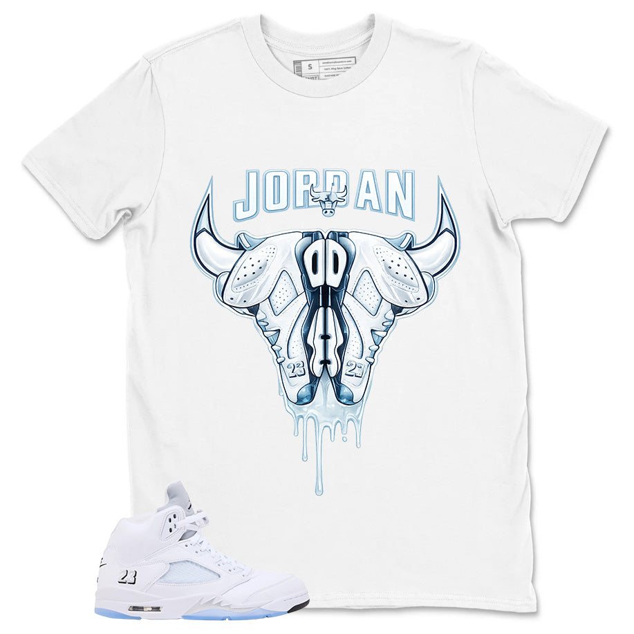 Graphic Tee Bull Jordan Head Shirt - to Matching Air Jordan 5 White Metallic | Zadago
