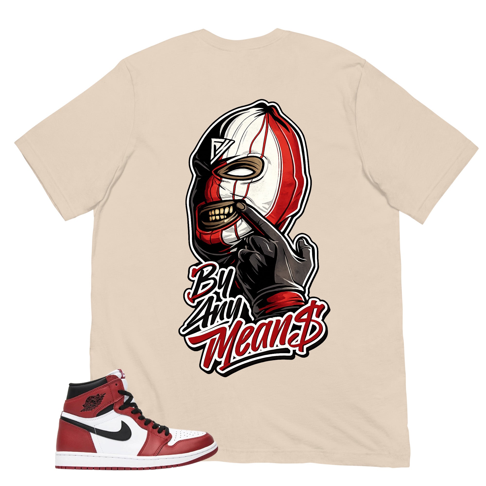 Graphic Tee By Any Means Shirt - to Matching Air Jordan 1 Chicago | Zadago