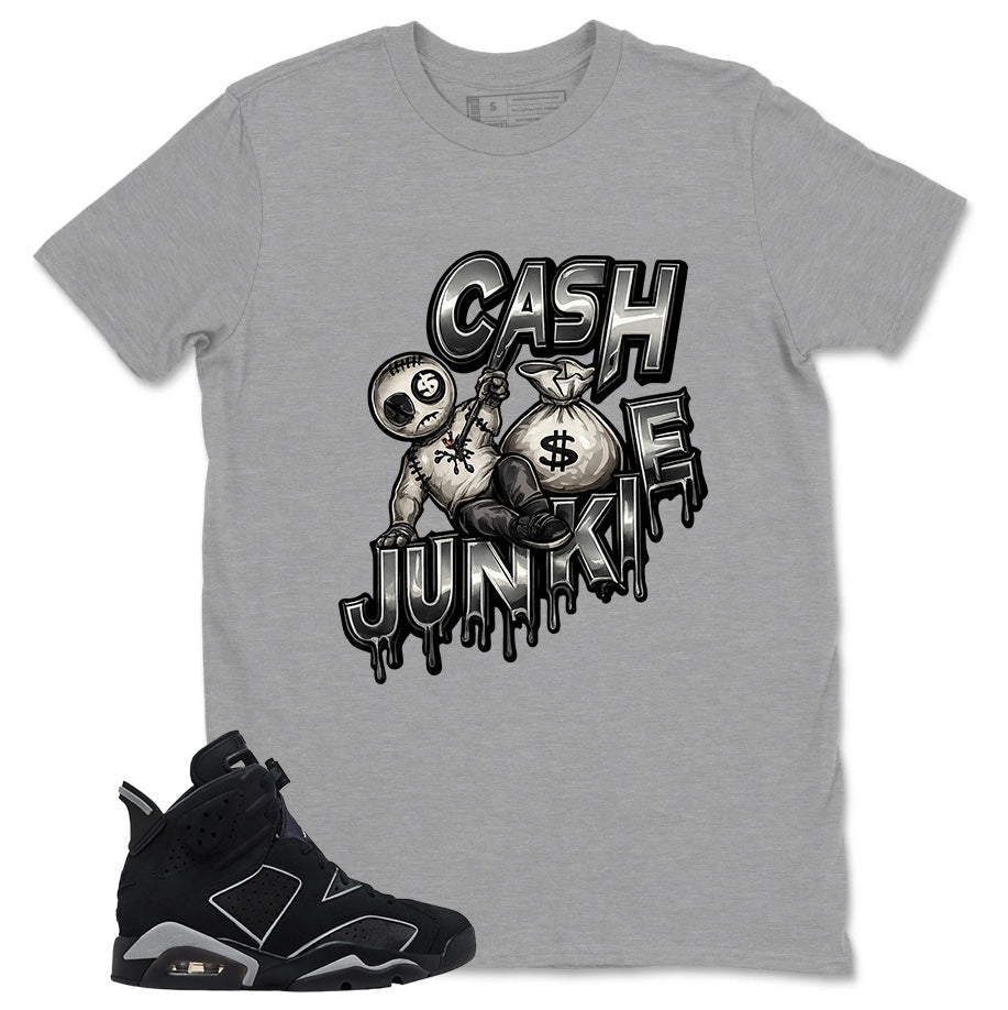 Graphic Tee Cash Junkie Shirt - to Matching Air Jordan 6 Cap and Gown | Zadago