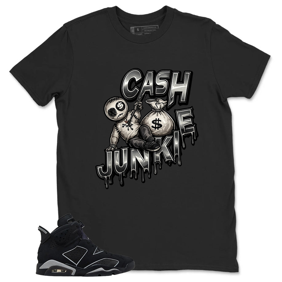 Graphic Tee Cash Junkie Shirt - to Matching Air Jordan 6 Cap and Gown | Zadago