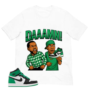 Graphic Tee Daaamn Sneaker Shirt - to Matching Air Jordan 1 Lucky Green | Zadago