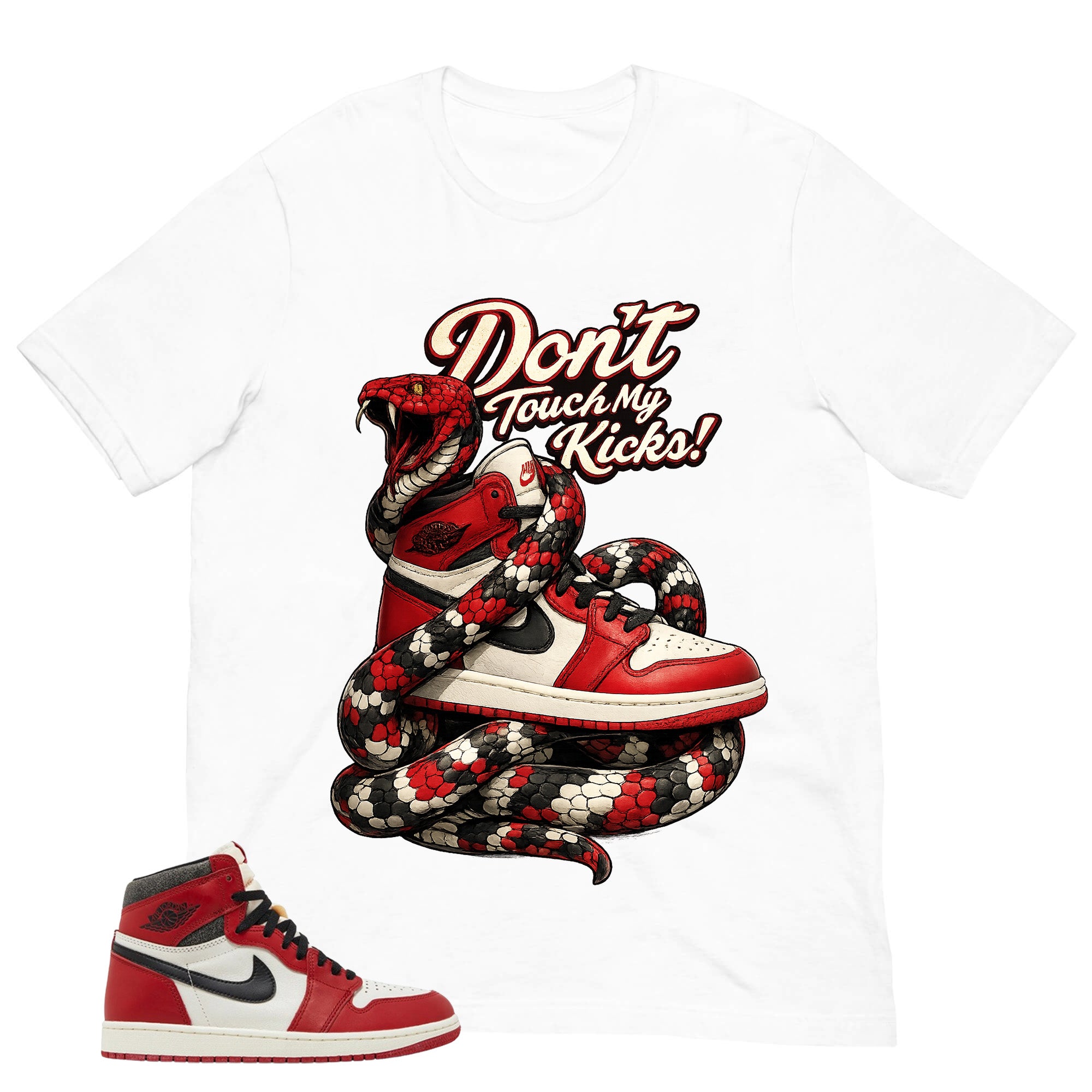Graphic Tee Don't Touch My Kicks Shirt - to Matching Air Jordan 1 Chicago Lost & Found | Zadago