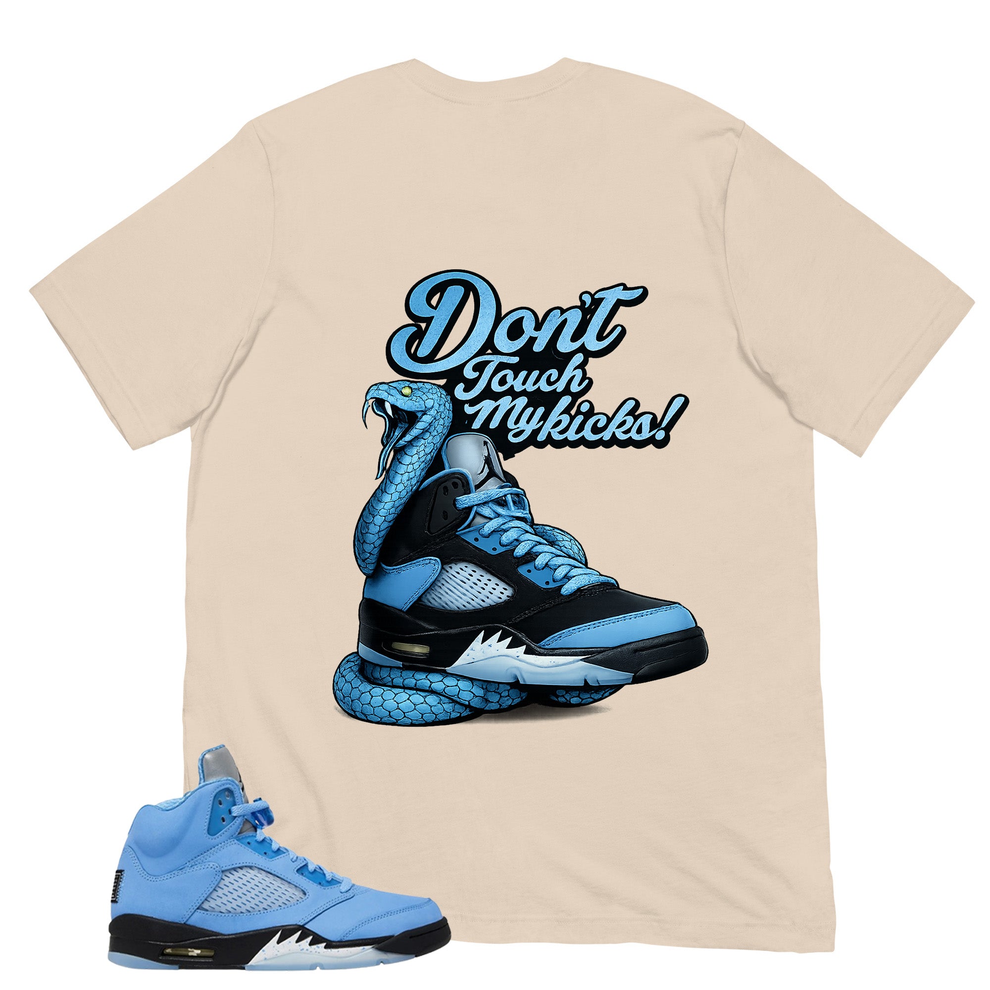 Graphic Tee Don't Touch My Kicks Shirt - to Matching Air Jordan 5 UNC | Zadago