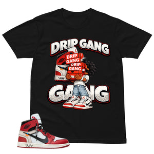 Graphic Tee Drip Gang | Matching  Off-White x Air Jordan 1 Chicago | Zadago