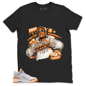Graphic Tee Drip Gang Shirt - to Matching Air Jordan 3 Orange Citrus | Zadago