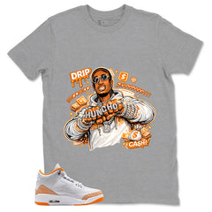 Graphic Tee Drip Gang Shirt - to Matching Air Jordan 3 Orange Citrus | Zadago