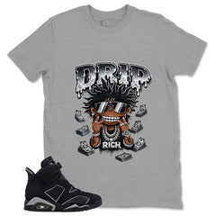 Graphic Tee Drip Rich Shirt - to Matching Air Jordan 6 Cap and Gown | Zadago