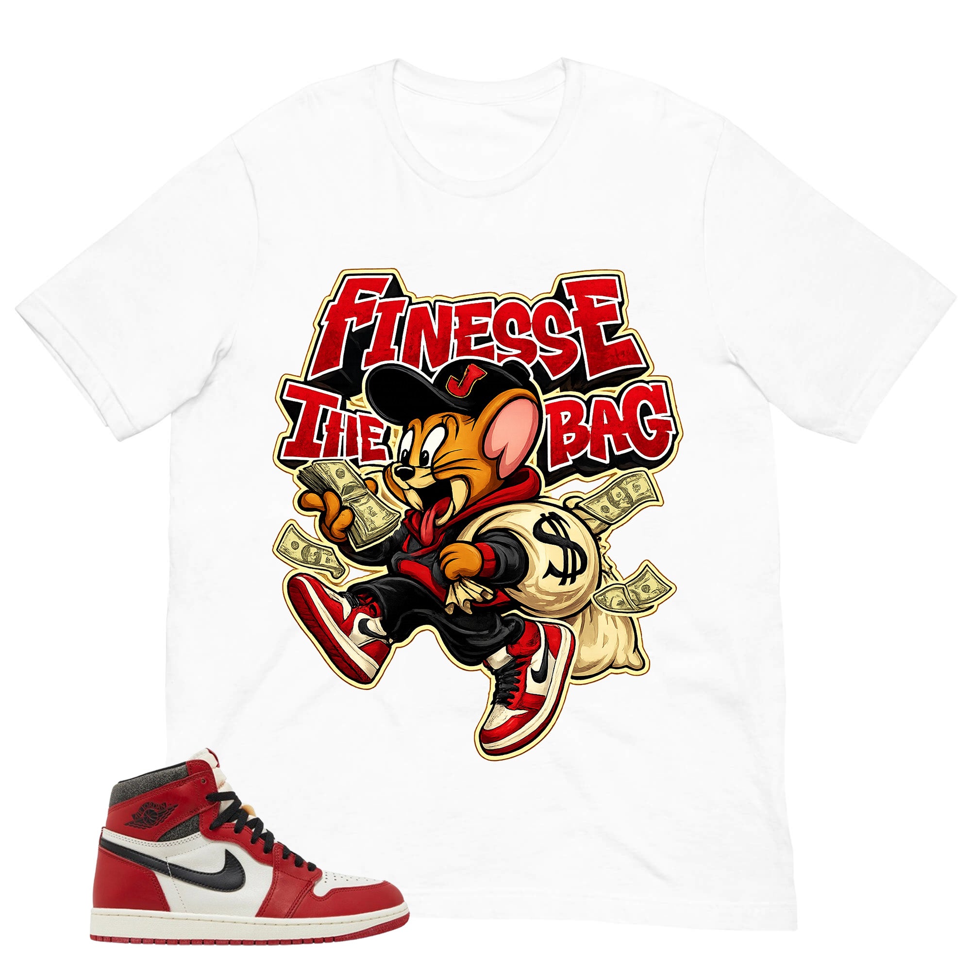 Graphic Tee Finesse The Bag Shirt - to Matching Air Jordan 1 Chicago Lost & Found | Zadago