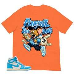 Graphic Tee Finesse The Bag Shirt - to Matching Air Jordan 1 UNC Reimagined | Zadago