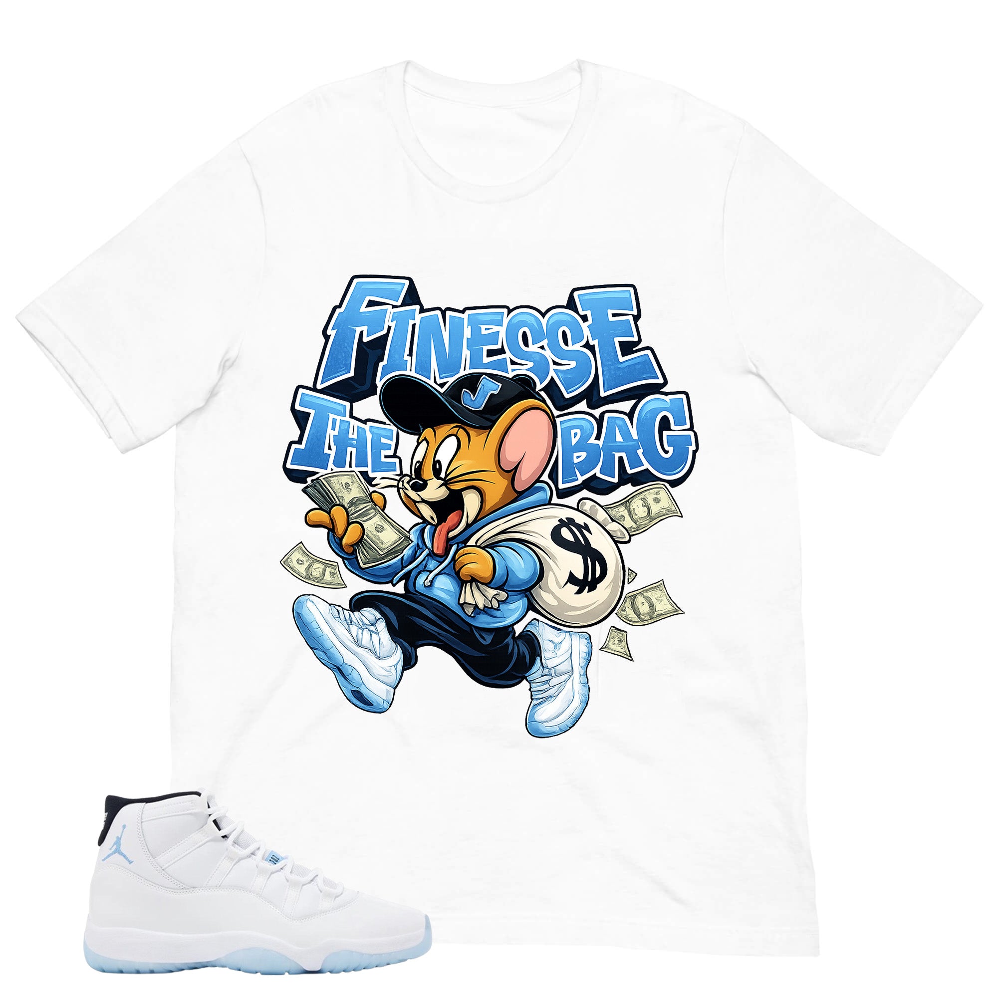 Graphic Tee Finesse The Bag Shirt - to Matching Air Jordan 11 Legend Blue | Zadago
