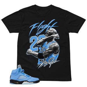 Graphic Tee Flight 23 MJ Shirt - to Matching Air Jordan 5 UNC | Zadago