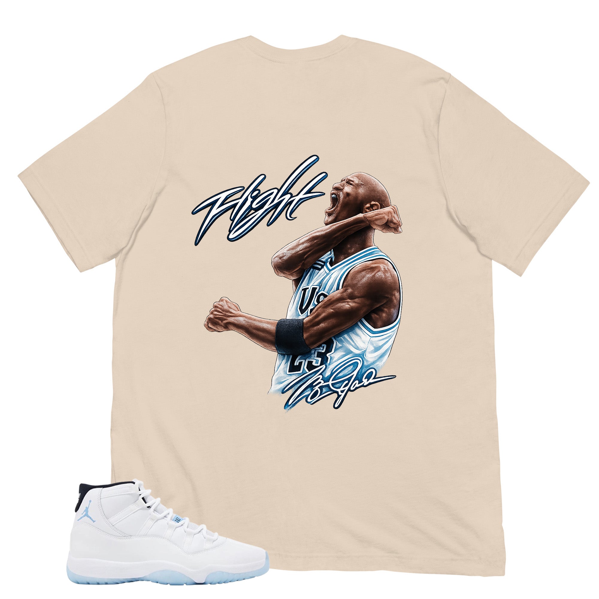 Graphic Tee Flight Legend MJ Shirt - to Matching Air Jordan 11 Legend Blue | Zadago