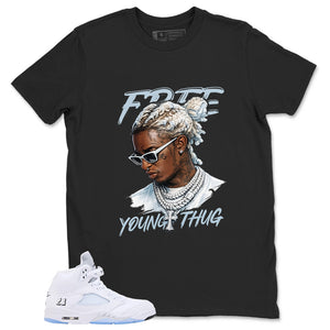 Graphic Tee Free Young Thug Shirt - to Matching Air Jordan 5 White Metallic | Zadago