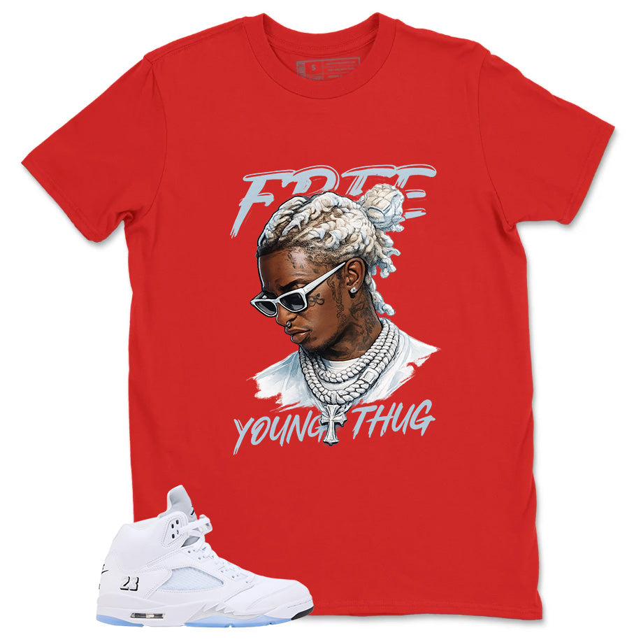 Graphic Tee Free Young Thug Shirt - to Matching Air Jordan 5 White Metallic | Zadago