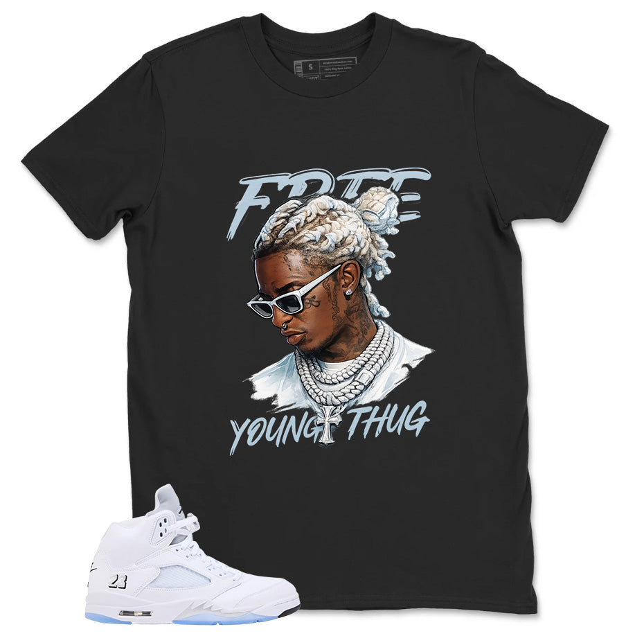 Graphic Tee Free Young Thug Shirt - to Matching Air Jordan 5 White Metallic | Zadago