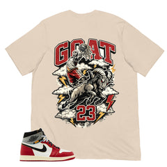 Graphic Tee Goat 23 | Matching Jordan 1 Union LA Chicago Shadow | Zadago
