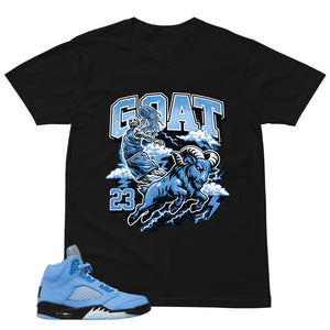 Graphic Tee Goat 23 Shirt - to Matching Air Jordan 5 UNC | Zadago