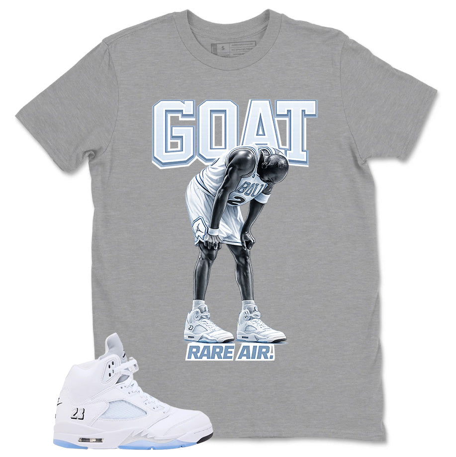 Graphic Tee Goat Shirt - Matching Air Jordan 5 White Metallic | Zadago