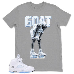Graphic Tee Goat Shirt - Matching Air Jordan 5 White Metallic | Zadago