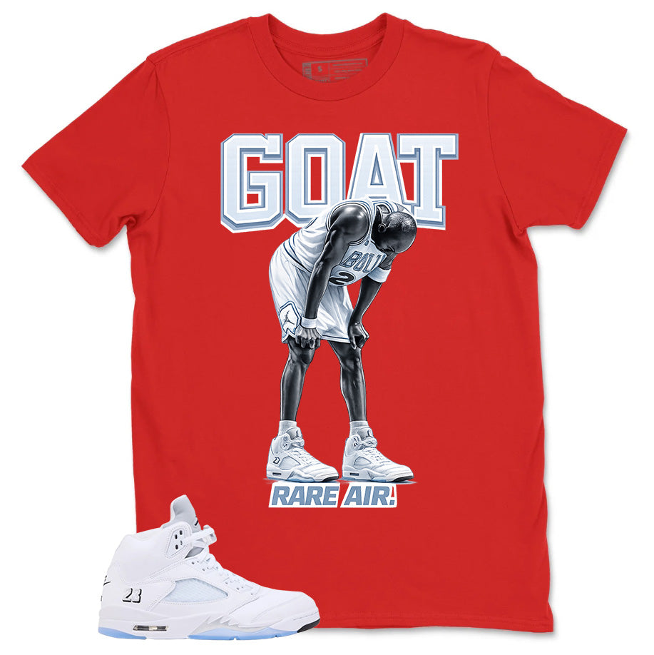Graphic Tee Goat Shirt - Matching Air Jordan 5 White Metallic | Zadago