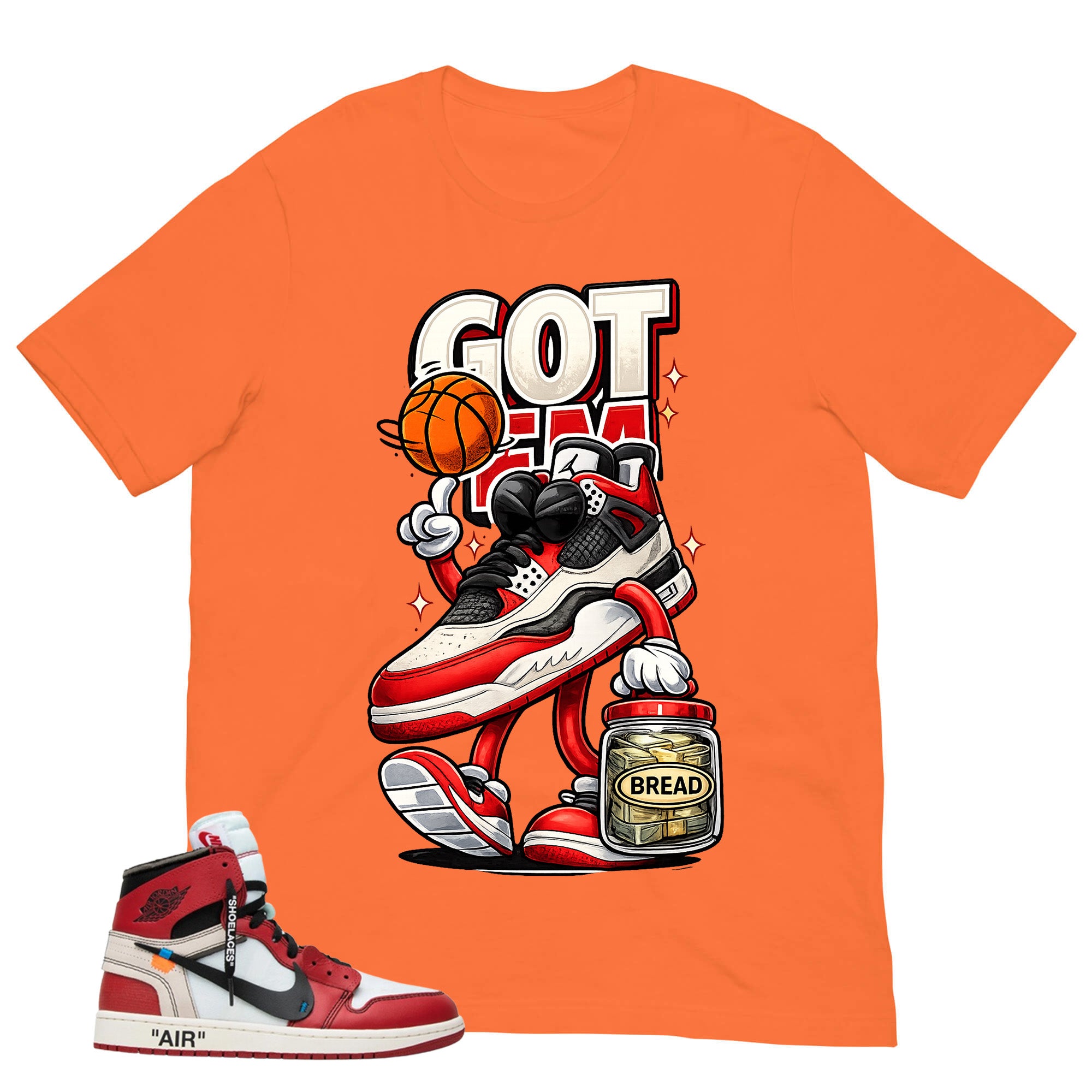 Graphic Tee Got 'Em Bread Shirt | Matching  Off-White x Air Jordan 1 Chicago | Zadago