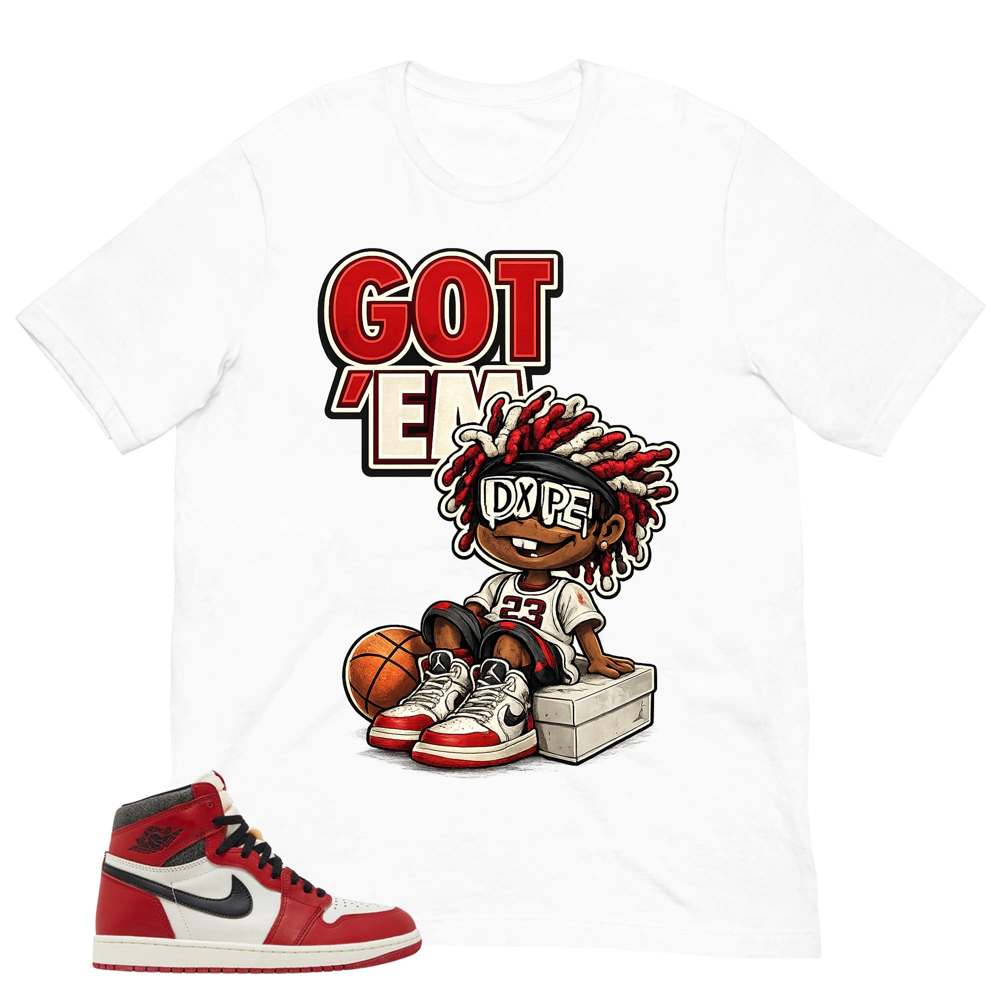 Graphic Tee Got 'Em Dope Shirt - to Matching Air Jordan 1 Chicago Lost & Found | Zadago
