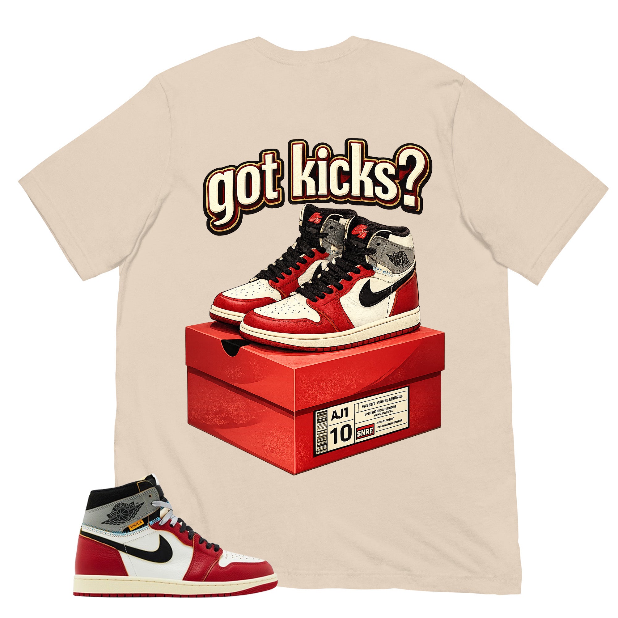Graphic Tee Got Kicks | Matching Jordan 1 Union LA Chicago Shadow | Zadago